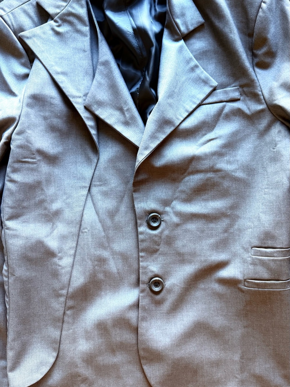 TheLees Homme Men’s Asymmetrical Gray Blazer - Two Button Tailored Blazer